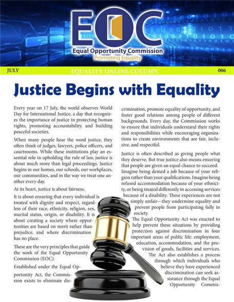 Justice Begins With Equality